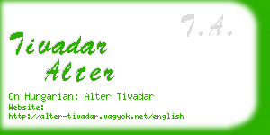 tivadar alter business card